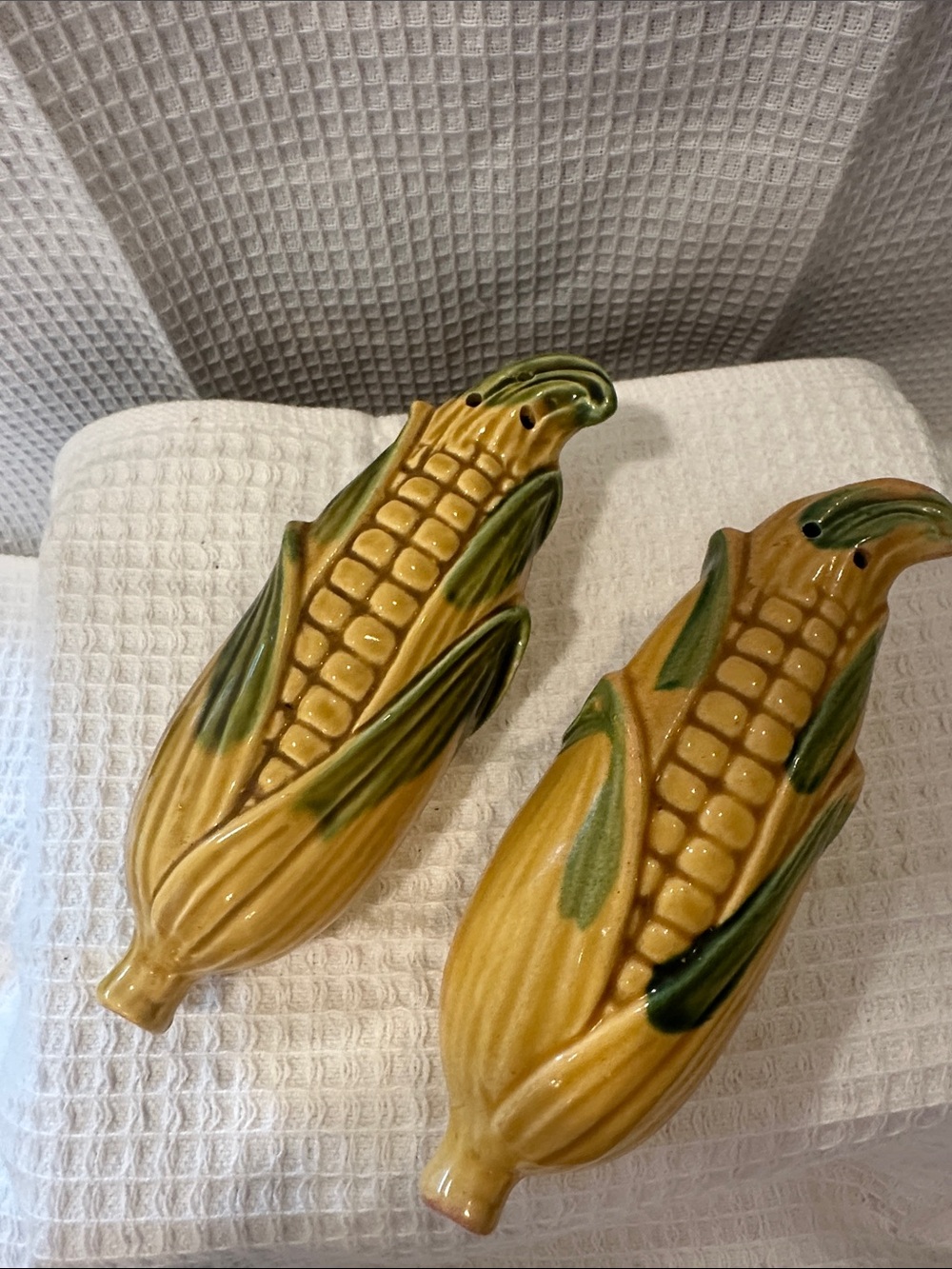 Yellow and Green Corn Cob Salt & Pepper Shakers